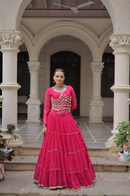 NAVRATRI KA 5047 Leheriya Pink Traditional lehenga choli in Pune